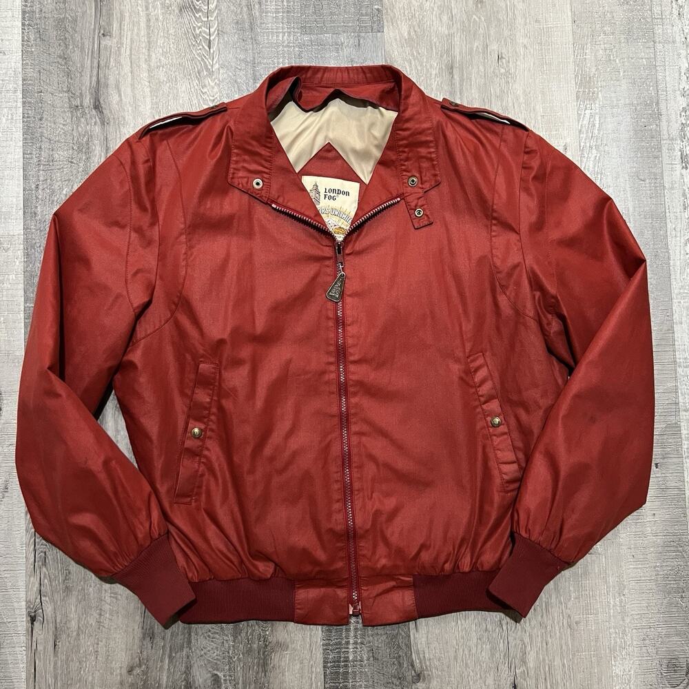 VTG London Fog Outdoor Unlimited Men's 44 Long Red Full Zip Golf Bomber Jacket